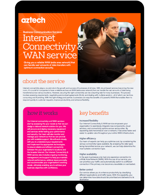 Internet Connectivity WAN - Tablet Datasheet